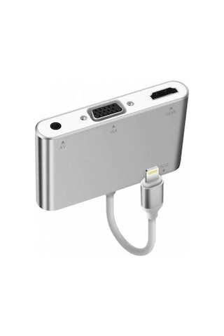 Polham Apple Uyumlu iPhone Ve iPad Vga Av Audio Kablosu Dönüştürücü