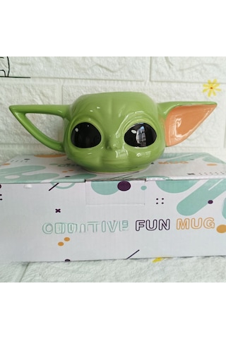 Mufunye Star Wars Yeşil 3d Karikatür Figürlü Seramik Kupa - Kahve/su İçeceği 301-400ml - Animasyon Severler İçin Dayanıklı Tasarım Diğer