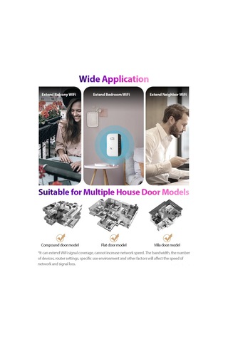 Yaleker Ev İçi 300m Wifi Sinyal Güçlendirici, Kablosuz Repeater, Sinyal Genişletici, Beyaz, İngiliz Standardı