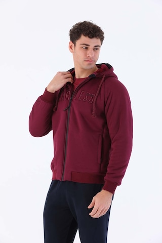 Maraton Comfort Erkek Kapüşonlu Bordo Eşofman Üstü Bordo