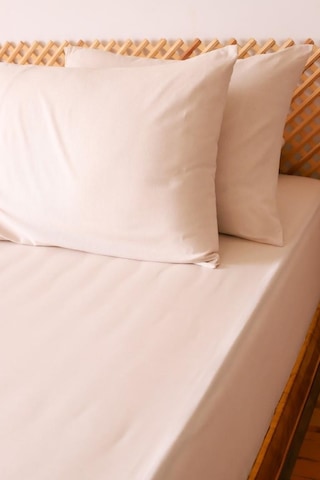 Moosh Çift Kişilik Lastikli Çarşaf Takımı Krem