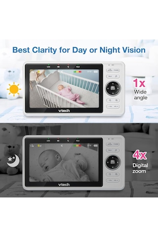 Vtech Baby 1w Akıllı Bebek Monitörü, 5 Inç Hd Ekran, 1080p Tilt/swivel Kamera, 120 Geniş Açı Kamera Sistemi