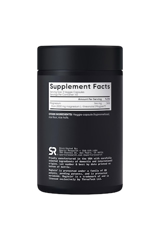 Sports Research Magtein Magnesium L-threonate 2000 Mg 135 Bitkisel Kapsül Aromasız