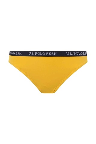 U.S. Polo Assn. Kadın Sarı Kalın Kenarlı Lastikli Bikini Alt Sarı