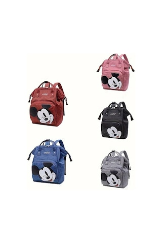 Wangxi 1 Adet Disney Mickey Anime Temalı Pembe Sırt Çantası Geniş Cep Yumuşak Naylon Günlük Seyahat Alışveriş Okul Tatil Hediye Pembe