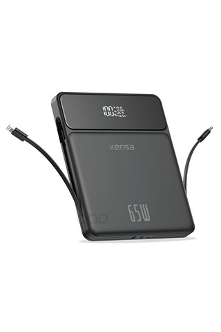 65w Kendinden Kablolu Turbo Hızlı Şarj Power Bank Macbook & Notebook Şarj Eder 65 Watt 20,000 Mah