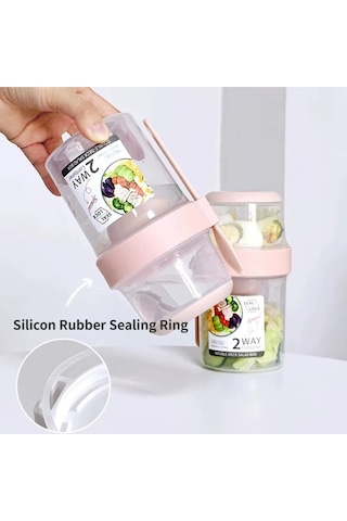 Çocuk Saklama Kap 870 Ml Çift Katmanlı, Sızdırmaz, Pp Plastik, Beyaz Renk