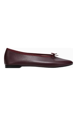Repetto Lilouh Ballerina Flats, Nappa Deri, Oval Burun, Zarif Fransız Tasarımı Babet Bordo