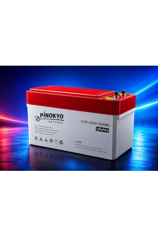 Megacell / Pinokyo 12.8 V 250 Ah Lityum Demir Fosfat Akü Lıfep04-prizmatik Hücreli