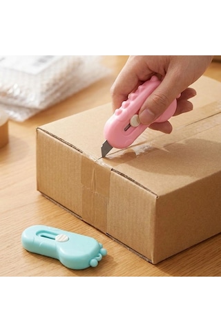 Buffer Dinozor Tasarımlı 2 Li Mini Makas Ve Falçata Seti Pratik Kargo Paket Açıcı Aparat