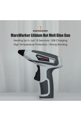 Pazly 4v Lityum Sıcak Tutkal Tabancası, 2000mah Pil, Type-c Şarj, Kablosuz, Güvenlikli, Sanat Onarım