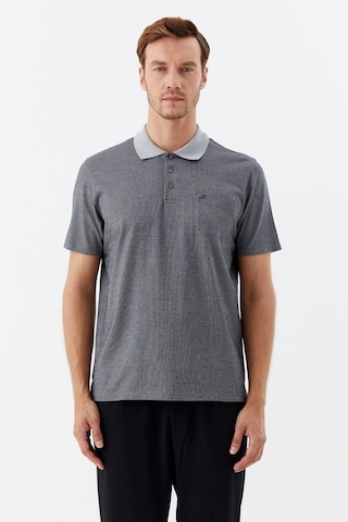 Sabri Özel Siyah %100 Pamuk Regular Fit Jakar Desenli Cepli Polo Yaka T-shirt