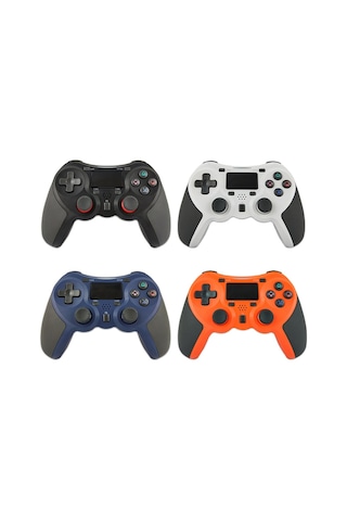 Ps4 Host İçin Kauçuklaştırılmış Kablosuz Oyun Denetleyicisi Bluetooth Kolu Mavi