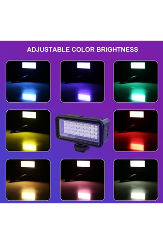 Puluz Pu631b 40 M Su Geçirmez 40-led Kamera Dolgu Işığı Şarj Edilebilir Dalış Vlog Fotoğraf Işığı