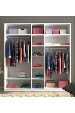 Rabi Mobilya Beyza Country 5 Kapaklı Mega Gardırop