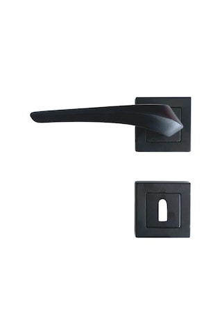 2021 Siyah Kare Rozetli Oda Kapı Kolu 1 Takım Oda