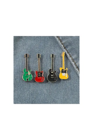 Gitar Broş, Çocuk Broş, İğneli Broş Klipsli Broş Yaka Broşu Ceket Yaka İğnesi, Mineli B234