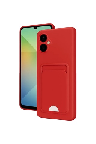 Samsung Galaxy UyumluA06 Kılıf Kelvin Kartvizitli Silikon - Kırmızı Çok Renkli