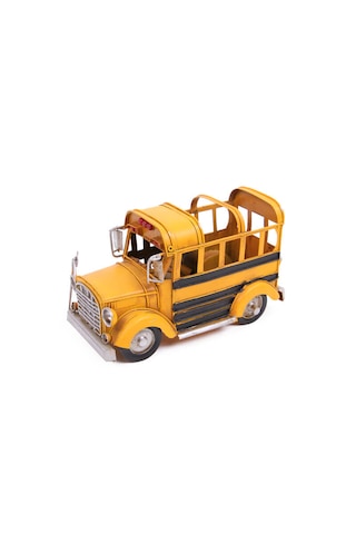 Dekoratif Metal Araba Okul Otobüsü Kalemlik 1510a-8279 Model