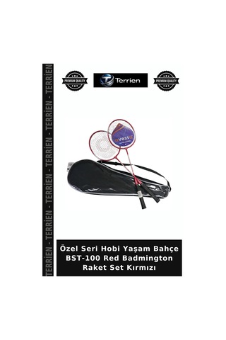 Özel Seri Hobi Yaşam Bahçe Bst-100 Red Badmington Raket Set Kırmızı