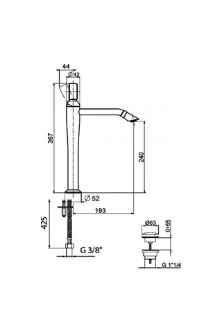 İtalyan Webert Opera Yüksek Lavabo Bataryası - Altın - Sifon Kumandalı