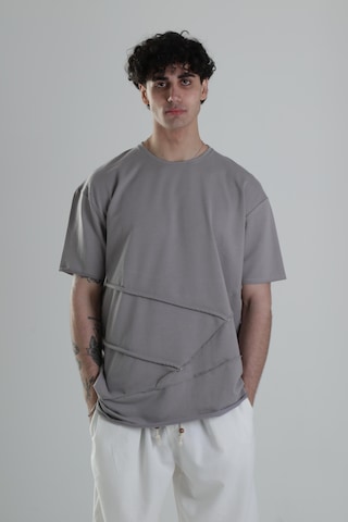 Cocopelli Gri Halat Detaylı Tasarım T-shirt Coc2117 Gri