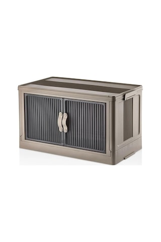 Çok Amaçlı Kapaklı Portatif İstiflenebilir Tekerlekli Organizer Dolap Kahverengi Kahverengi