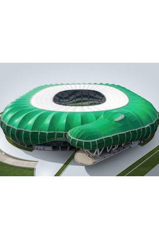 Bursaspor Timsah Arena Stadyum Maketi - 8 Cm Mini Figür - Özel Tasarım Taraftar Hediyesi 0