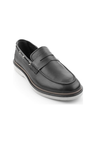 Siyah Hakiki Deri Erkek Loafer Ayakkabı E01698626003 Siyah