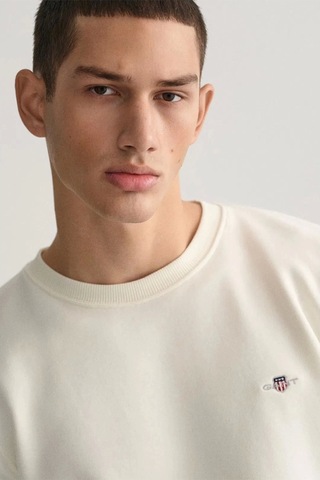Gant Gent Erkek Krem Regular Fit Sweatshirt Krem