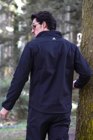 Softshell Erkek Mont Rüzgar Geçirmez Fy81 Fiyort Logan Korumalı Ceket Siyah