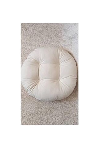 Makrome Alt Salıncak Minderi Yer Sandalye Minderi 60x60 Ekru Ekru