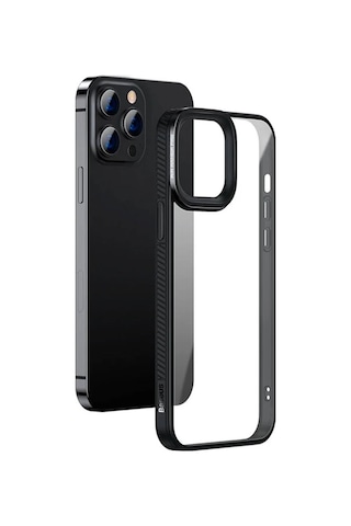 Baseus Crystal Apple iPhone Uyumlu iPhone 13 Pro 6.1 Kılıf Jel Çerçeve Zırhlı Silikon Kılıf- 5775 Şeffaf
