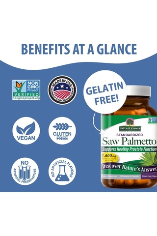 Saw Palmetto 1,600 Mg 120 Veg. Capsules