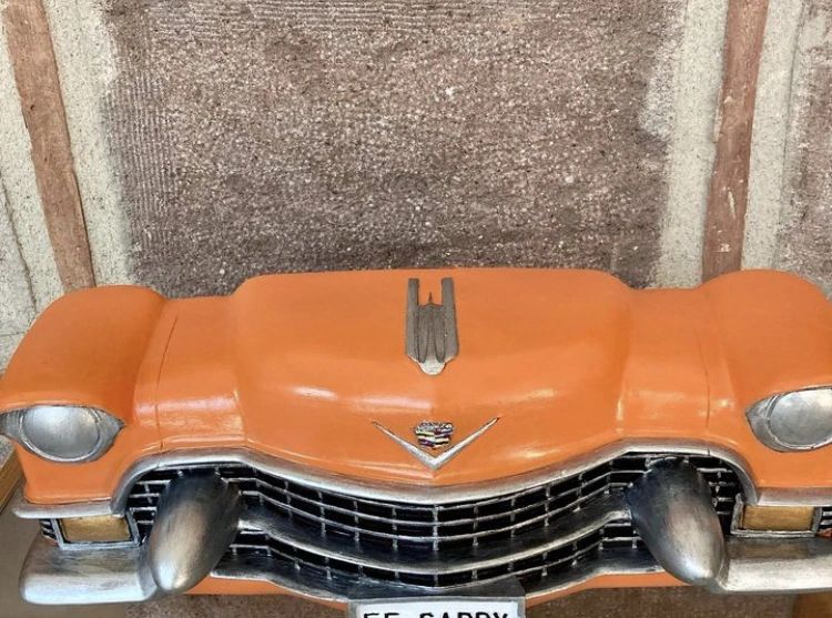 Cadillac Duvar Obje Araba Biblo Turuncu
