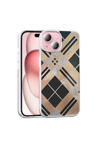 Apple Uyumlu iPhone 14 Kılıf Desenli Zore Mep Kapak Geometrik