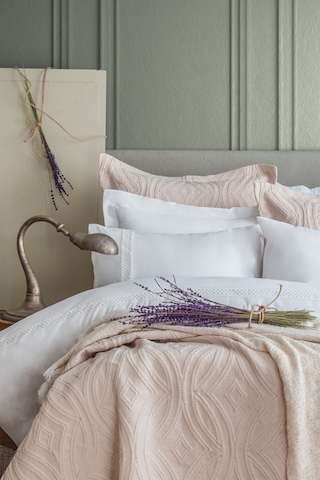 Apricitas Home Belmont Beige Çift Kişilik %100 Pamuk Nevresim Takımı Ve Battaniye-yatak Örtüsü Seti Bej