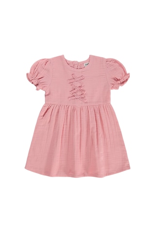 Civil Baby Meyve Düğmeli 6-18 Ay Elbise - Pembe Bebe Pembe