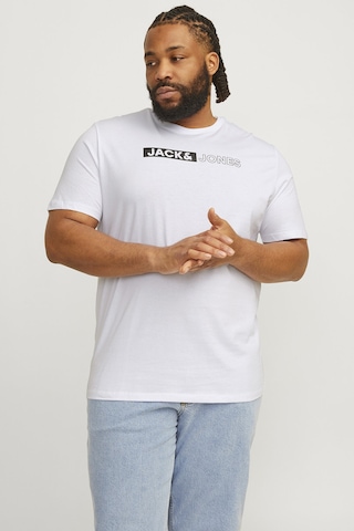 Jack&jones Büyük Beden Erkek Tişört 12243630 Whıte Beyaz