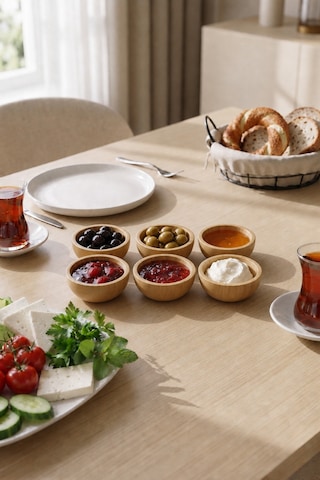 6'lı Bambu Sosluk Kase Seti 6,5 Cm Mini Çerezlik, Kahvaltılık, Mezelik, Reçellik, Baharatlık Sunum Kasesi Şık Mutfak Ve Sofra Sunumu Bej Bej