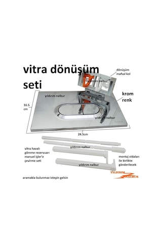 Yıldırım Beyaz Vitra Gömme Rezervuar Buton Ve Mafsal Takım Set Manuel Dönüşüm Diğer