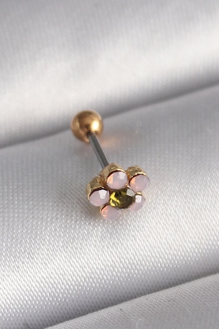 316l Çelik Gold Renk Zirkon Taşlı Çiçek Tragus Piercing Çok Renkli 77410792