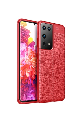 Newface Samsung Galaxy Uyumlu S21 Ultra Kılıf Auto Focus Kapak Glblseme - 87 - Kırmızı