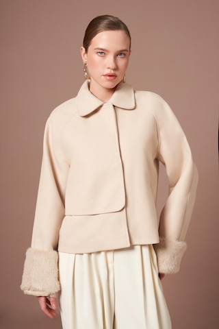 Ftz Women Kadın Kaşe Kısa Kaban Beige 31279 Beige