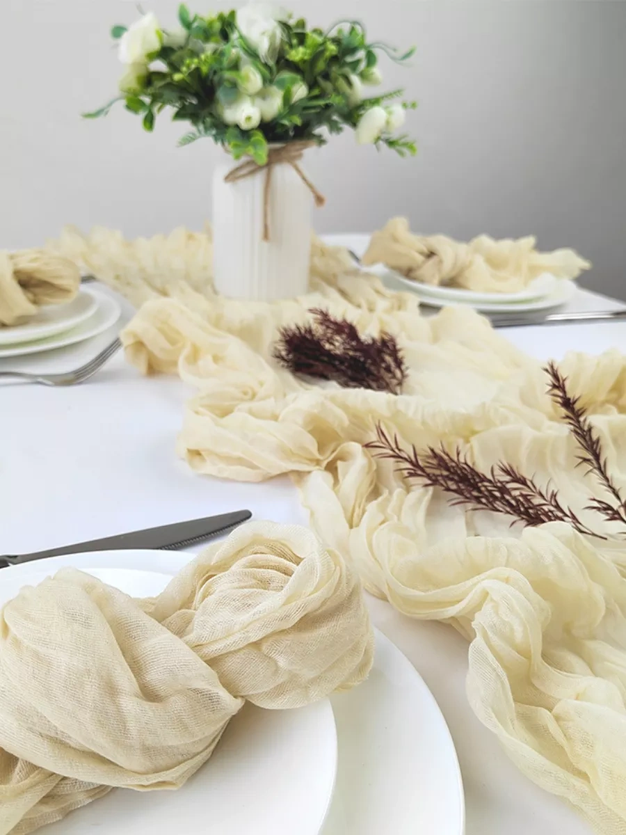 Pener 4 M Kumaş Masa Örtüsü, Masa İçin Paspas, Düğün Dekorasyonu 182496608 Fildişi