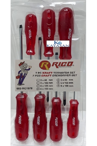 Rico Kraft Seri 7 Parça Tornavida Seti Takımı