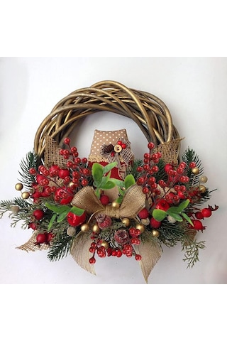 Yılbaşı Çiçeği Yapay Çiçek Çam Dallı Kokina 5 Dal 25 x 30 CM