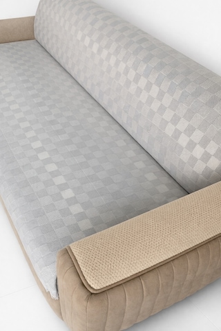 Miracolo Home Pamuklu Koltuk Örtüsü Şalı Kaymaz Dokulu Çok Amaçlı Kanepe Çekyat Örtüsü 170x200 Cm 2'li Paket Açık Gri