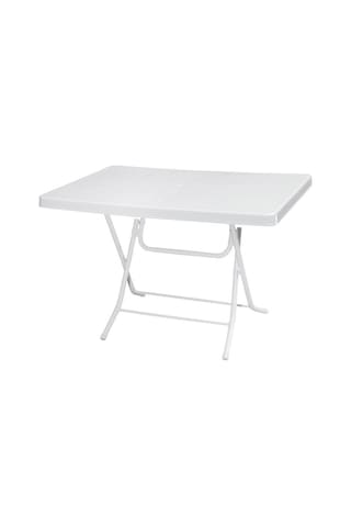 Omnipazar Mt-gfm240 Prima Roccia Plastik Kare Bahçe Balkon Masa 70x110 Cm Beyaz Beyaz