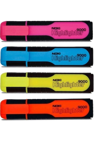 Fosforlu İşaret Kalem 4 Renk 1 Paket Noki Hıghlıghter 4 Renk Fosforlu İşaretleme Kalemi Neon Renkler Çok Renkli